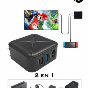 Adaptateur 2 en 1 USB Type-C pour Nintendo Switch/Switch™ Lite.