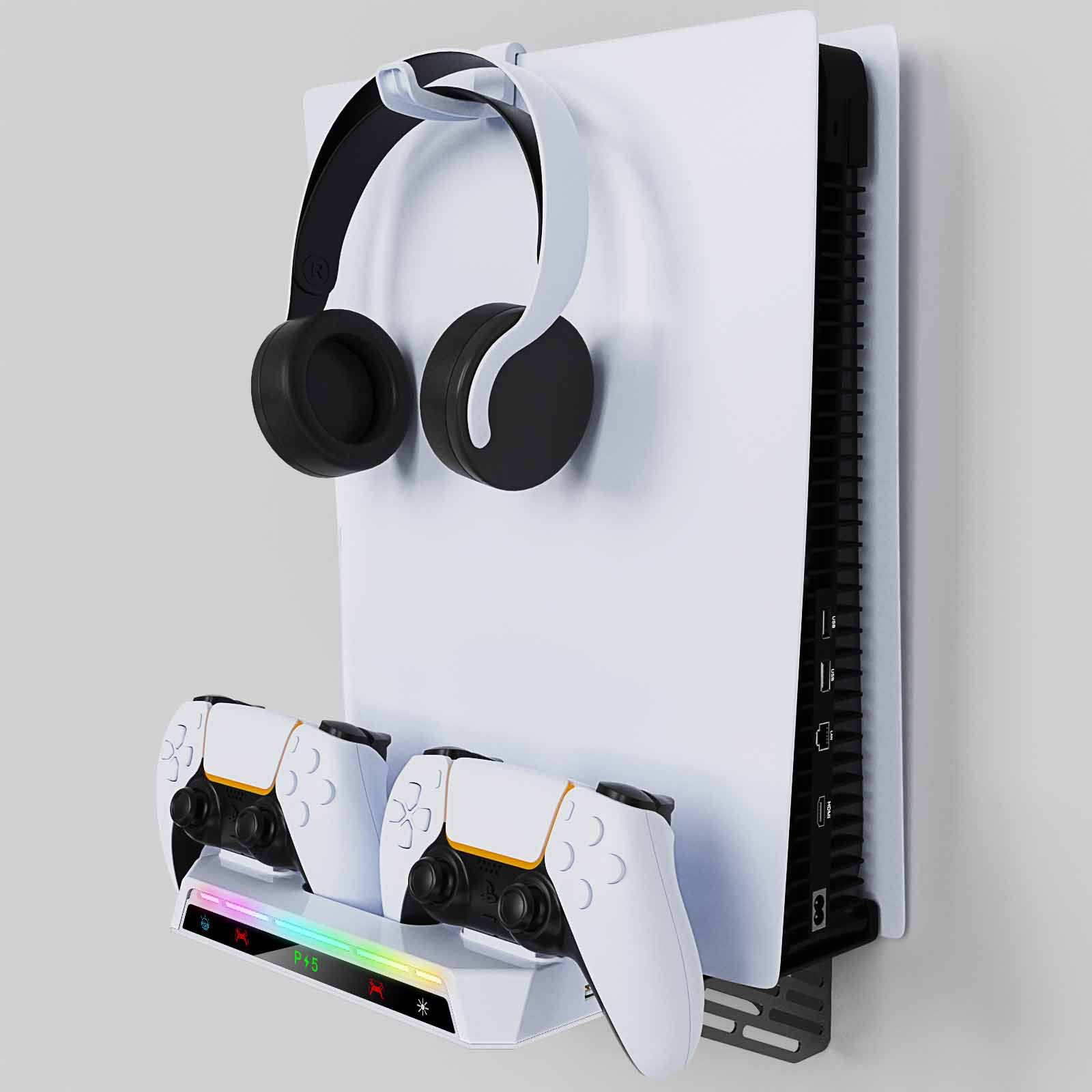 Support Mural PS5 Multi-Modèles + Station de Charge Double Manette