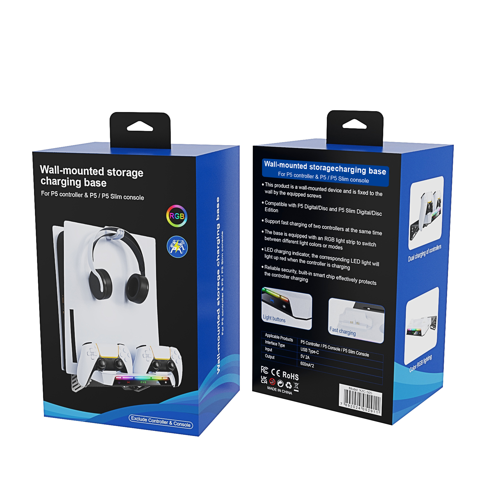 Support Mural PS5 Multi-Modèles + Station de Charge Double Manette – Image 5
